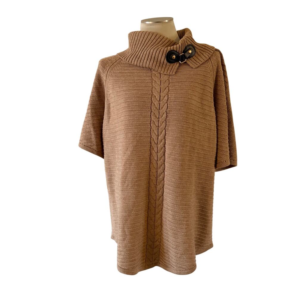 Lane Bryant Tan Knit Turtleneck Sweater Plus Size 2X Preppy Minimalist